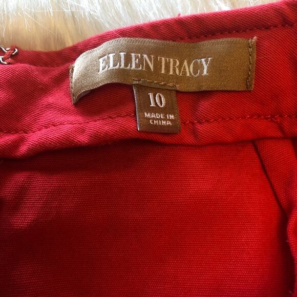Ellen Tracy Orange Pockets Mini Pencil Skirt Size 10 - Picture 3 of 7